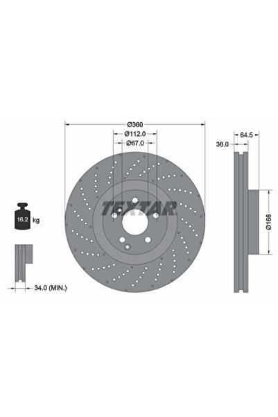 TEXTAR Дискови спирачки Brabus 60S Mercedes-Benz C-класа/E-класа/S-класа