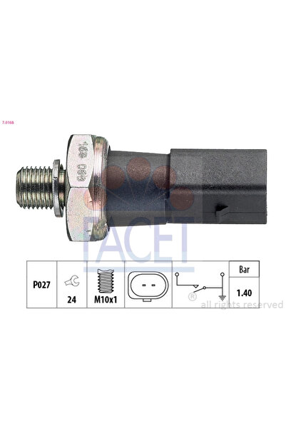 FACET Senzor Presiune Ulei Audi A3/A4 B7/A6 C6 Seat Altea/Leon/Toledo 3 2003-...