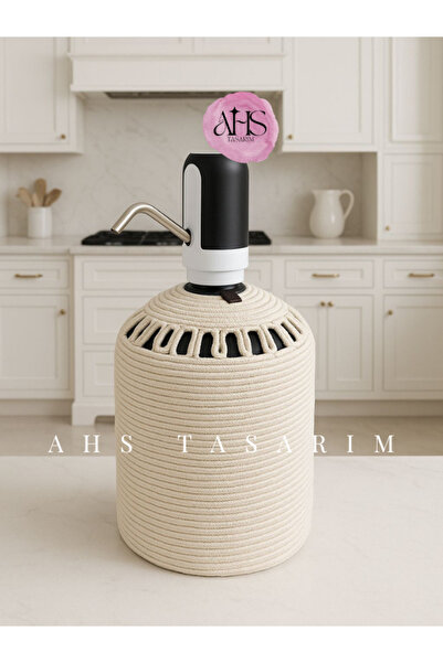 Ahs Tasarım Natural and Stylish Water Bottle Cover with Wicker Rope Coating - Cover
