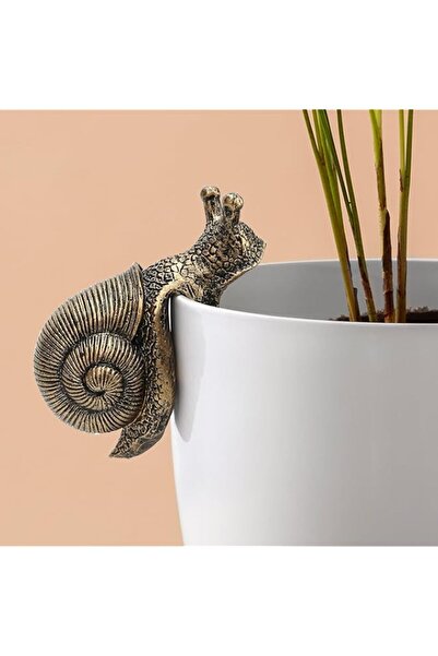 Generic BIGTHREE Vintage Bronze Snail Planter Pot Hugger Flower Figurine, Cli...
