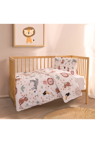 SHome طقم غطاء لحاف أطفال فاخر ذو ملمس طبيعي - 100% قطن، غطاء لحاف 100×150 سم...