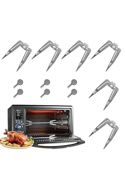 Generic 6 Pcs Stainless Steel Grill Rotisserie Forks Rotating Rotisserie Gril...