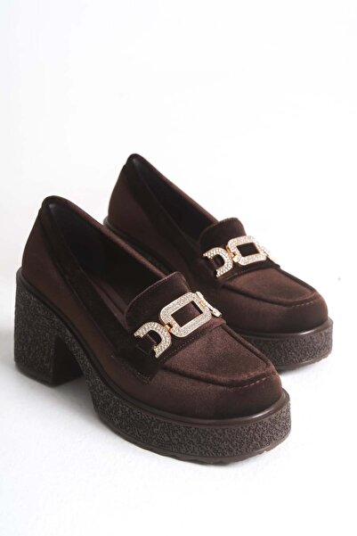 luuq shoes Lego Velvet Buckle Women's Loafer Shoes