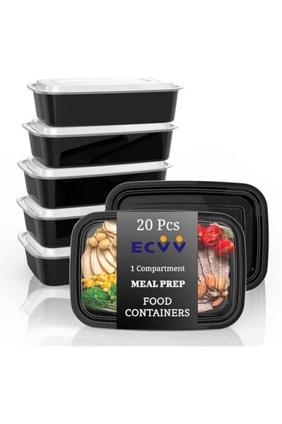 Generic ECVV® [20 Pcs] | 32 Oz Meal Prep Containers with Lids | 1 Compartment...