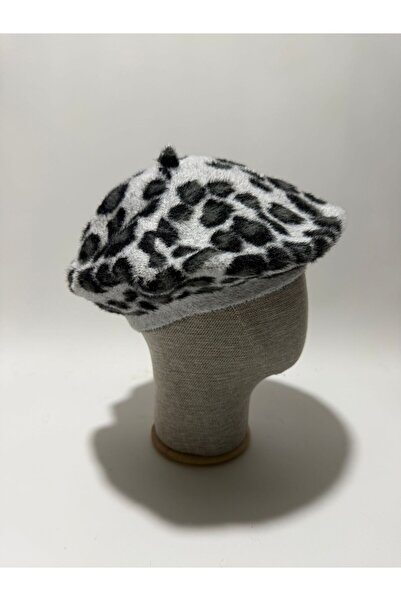 shop Leopard Feather Felt Painter Hat Beret
