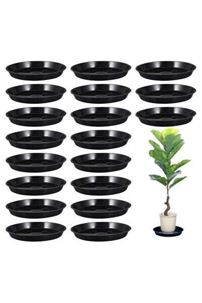 Generic POPETPOP 20 Pack Plant Saucer, 9 Inch Black Round Plastic Plant Trays...
