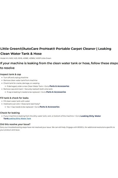 Bissell Little Green Portable Carpet Cleaner (4098K) - Removes Tough Stains