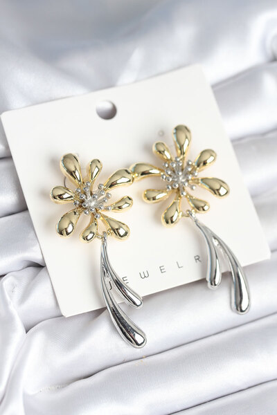 Skygo Flower Model Gold Silver Color Women's Earrings - Tj-Bkp11298