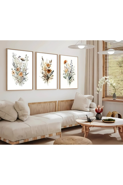 alphobitasarım Абстрактен дизайн на букети от диви цветя - Ботаническа акваре...