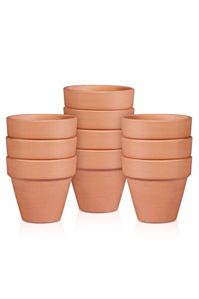 Generic Terracotta Small Mini Ceramic Pottery Clay Pots- 10 Pieces