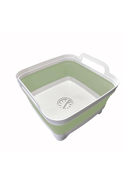 Generic 9L (2.4Gallon) Dish Basin Collapsible with Drain Plug Carry Handles, ...
