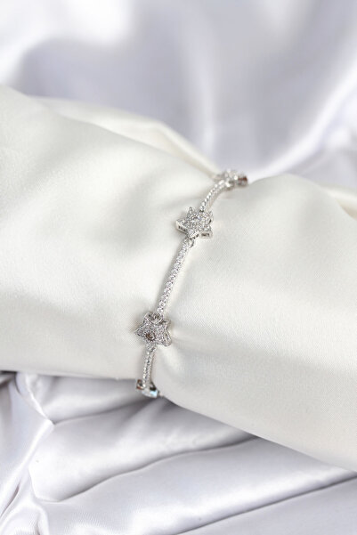 Skygo Brass Silver Color Star Model Women's Bracelet - Tj-Bb7985