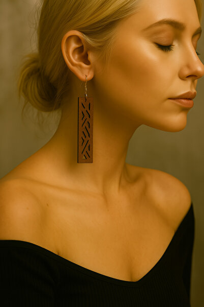 bitangosu Wooden Dangle Earrings – Geometric Shapes