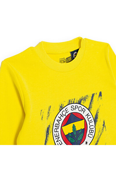 Fenerbahçe Erkek Bebek Uzun Kol Pijama Takımı İnterlok Bisiklet Yaka Reçme Paça