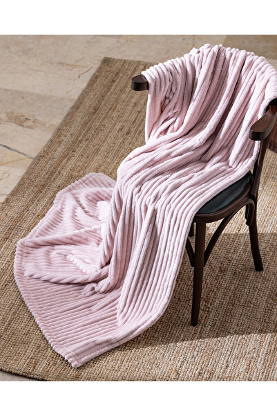 Madame Coco Corbeau Welsoft Plain Tv Blanket - Powder