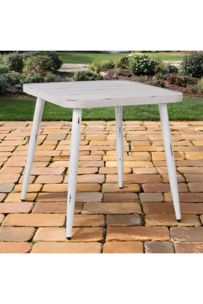 Living Accents Retro Style Sturdy Legs Metal Dining Table