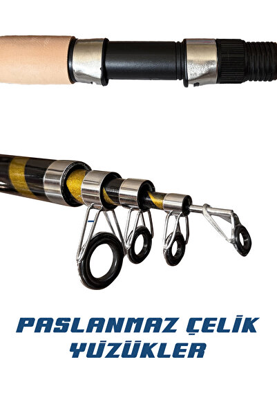 ALASTOR Profesyonel Sazan Olta Seti Ultra Pro 3'Lü Set 100-300 Atarlı Olta Kamışı Olta Makinesi Turna Levrek Seti