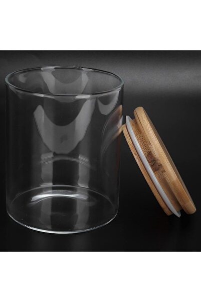OEM Glass Food Storage Container with Airtight Bamboo Lid, 620 ml - Transparent