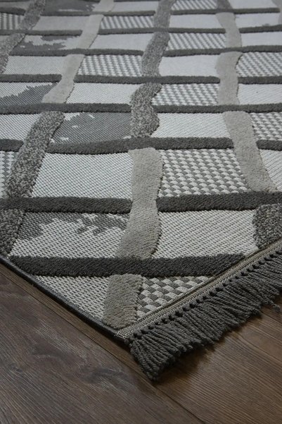 aren.HALI Airan Modern Antrasit Polyester Makine Halısı
