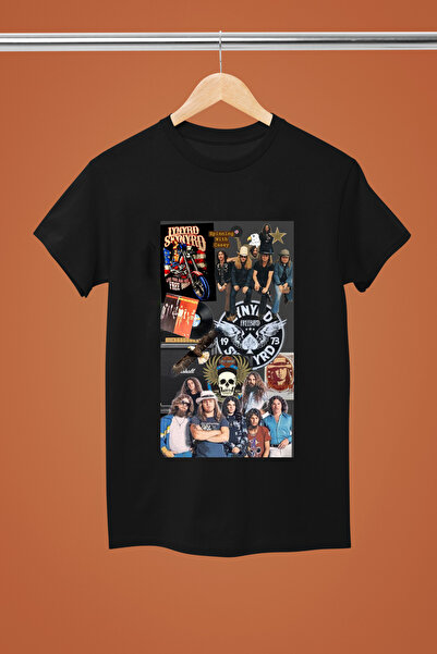 MAGORS تي شيرت روك قطني مطبوع بأكمام قصيرة من LYNRD SKYNYRD