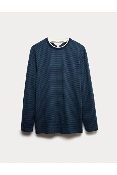 Marks & Spencer Saf Pamuk Dokululu Pijama Üstü