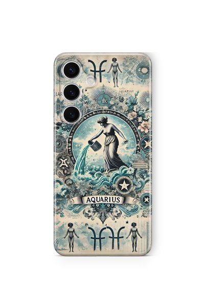 FLAMENKO Samsung Galaxy S23 Compatible Aquarius Patterned Transparent Phone Case
