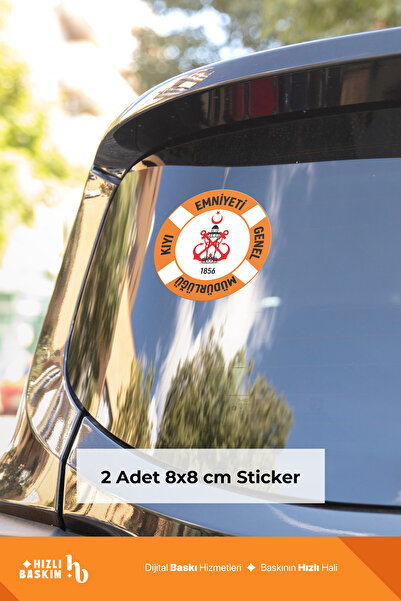Hızlı Baskım Kıyı Emniyeti Genel Müdürlüğü Logo Etiket 8 cm 2 Adet | Araç Ön ...