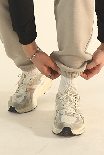 EydaMoon Ανδρικό χειμερινό παντελόνι από πέτρα με 3 κλωστές, μαλακό υφασμάτινο παντελόνι με ελαστικό κορδόνι