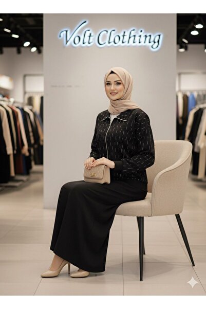 VOLT CLOTHİNG Σετ Φορέματος Χιονισμένο Μαύρο με φερμουάρ