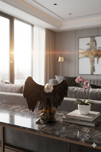 Tual Hobi Sanat Dekoratif Kartal Heykeli 3D Obje El Boyaması Ev Dekorasyonu (...