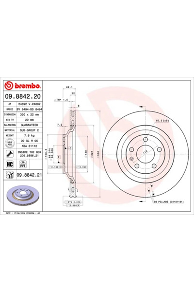 Brembo Disc Frana Audi A6 C6 Audi (Faw) A6L C6