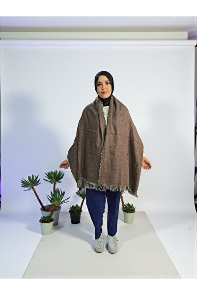 Nöşre Design Double-Sided Winter Shawl Scarf Brown