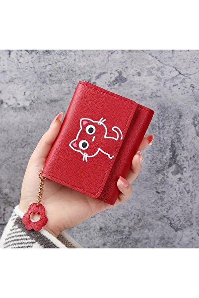 MY NUCA Cute Cat Mini Wallet Cute Compact Red Blue Card Holder and Mini Wallet