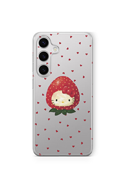 FLAMENKO Samsung Galaxy A26 Uyumlu Çilek Hello Kitty Desenli Şeffaf Telefon K...