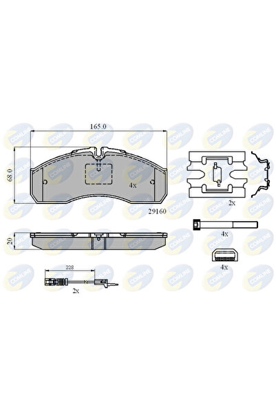 Comline Комплект спирачни накладки за дискови спирачки Mercedes-Benz Sprinter...