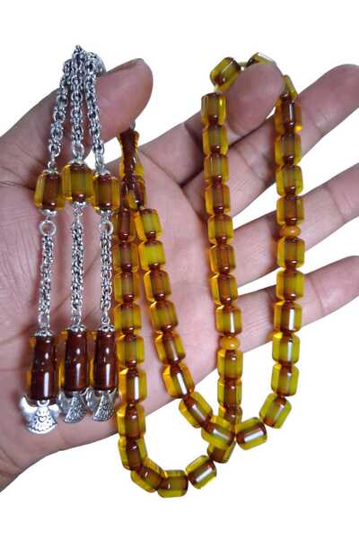 Cekke Tesbih حجر كهرمان أصلي 9*11 مم 45 حبة مُوَلَّد يدويًا مناسب للاستخدام اليومي