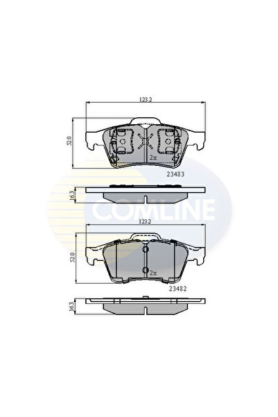 Comline Комплект спирачни накладки за дискови спирачки Ford Tourneo Connect N...