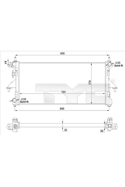 TYC Radiator Racire Motor Fiat Ducato Bus/Ducato Caroserie/Ducato Platou / Sasiu