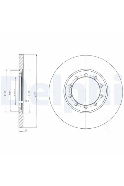 DELPHİ Спирачен диск Ford Transit Bus/Transit Body/Transit Platform/Chasis