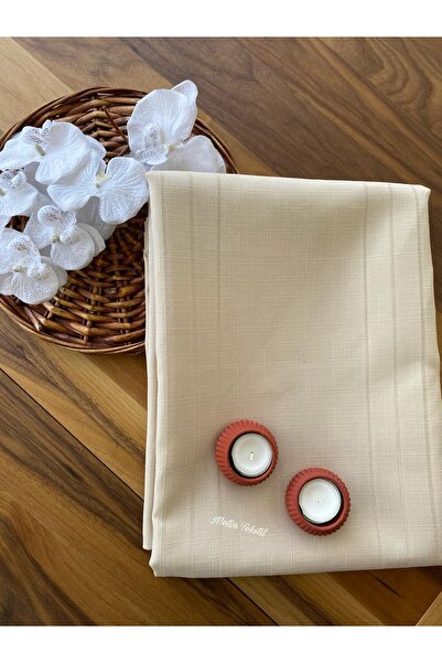 metin tekstil Dertsiz Bej Leke Tutmaz 160x220 Masa Örtüsü