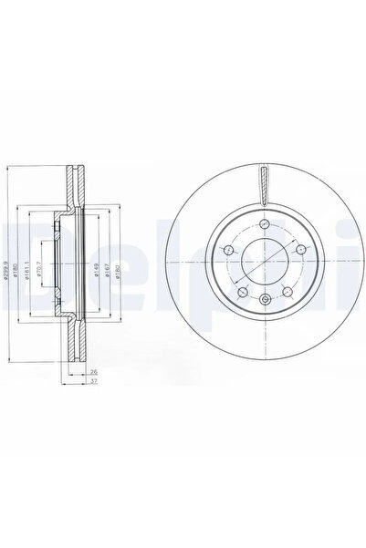 DELPHİ Дискова спирачка Chevrolet Cruze/Orlando Opel Astra J/Zafira Tourer C