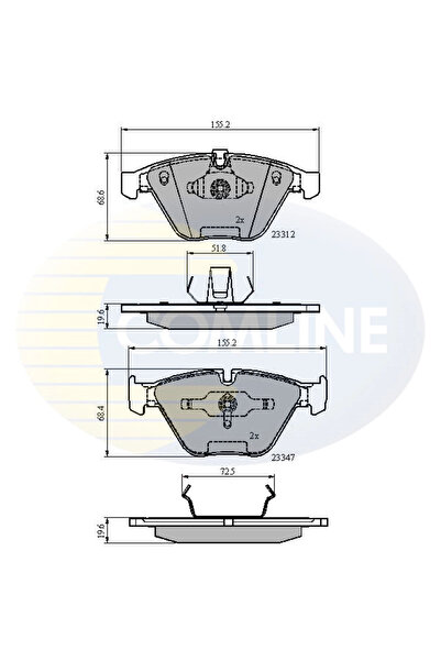Comline Set Placute Frana Frana Disc Bmw 1 Cupe/3/5