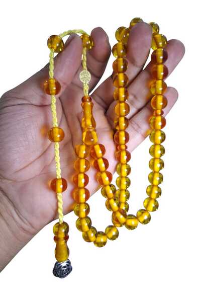 Cekke Tesbih خاتم عثماني أصلي من العنبر الناري مقاس 11 مم للاستخدام اليومي.