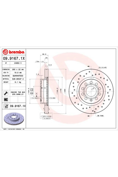 Brembo Disc Frana Audi A3 Seat Leon