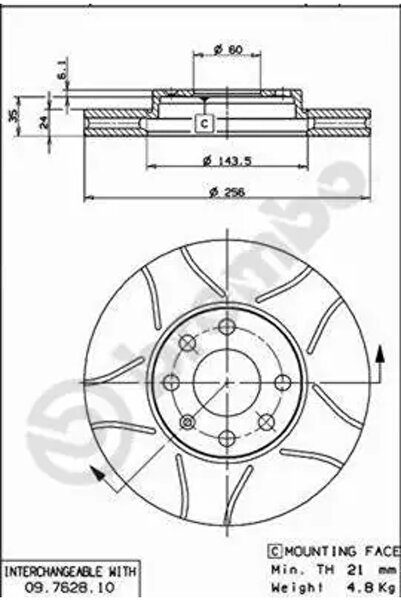 Brembo Set Discuri Frana Opel Astra G Vauxhall Astra Model 4/Zafira A 1994-2011