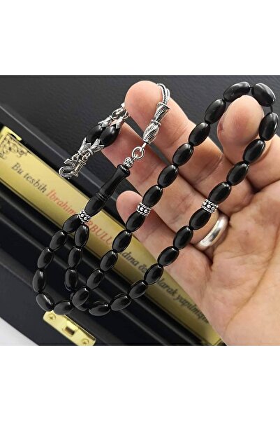 Genel Markalar Erzurum' Oltu taşı tesbih 925 ayar gümüş püsküllü tasarımlı is...