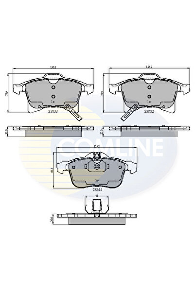 Comline Set Placute Frana Frana Disc Opel Astra H/Combo Tour/Corsa C Vauxhall...