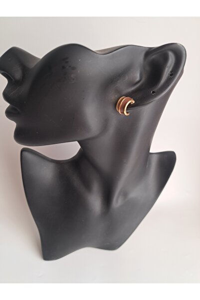 BHR AKSESUAR Brown Tiny Earrings (1cm)