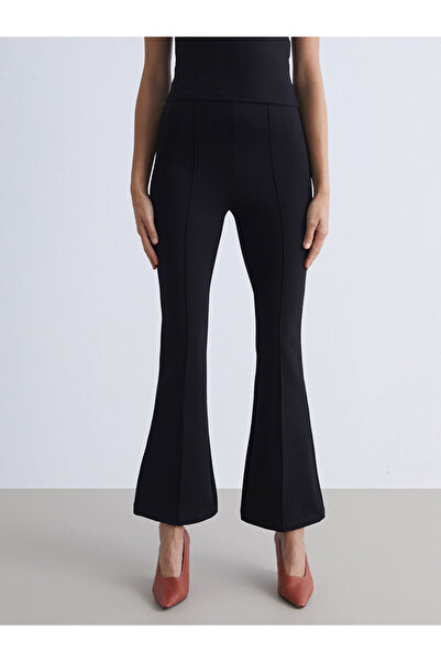 LC Waikiki Create Your Style with Uzg Store Black Elastic Waist Flared Women'...