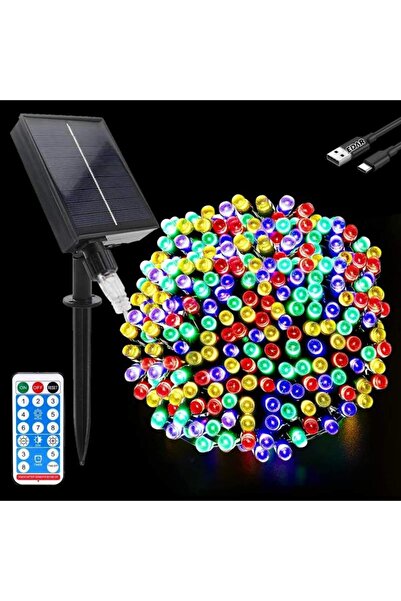 SIKS Instalație liniară solară de Crăciun, 30 m, 300 LED-uri multicolore, fir...